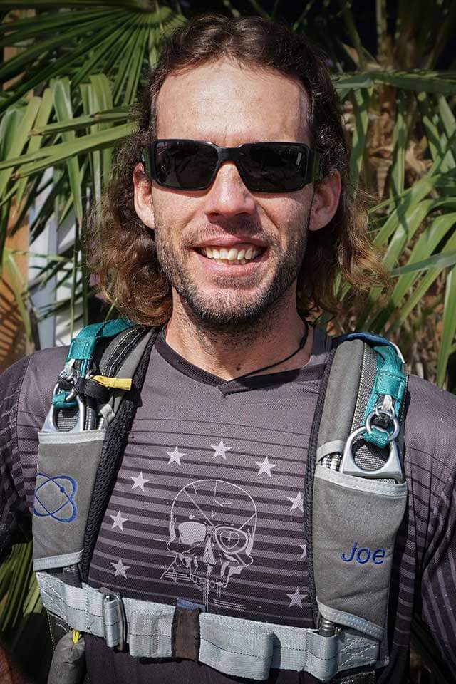 A smiling image of Skydive The Volcano's instructor Adries Burger.