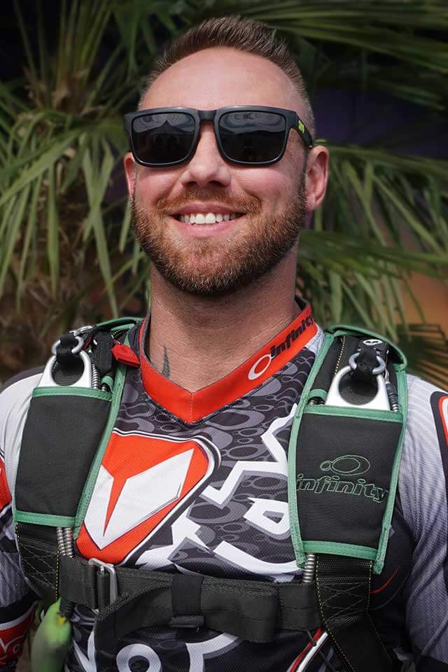 A smiling image of Skydive The Volcano's instructor David Mazik.