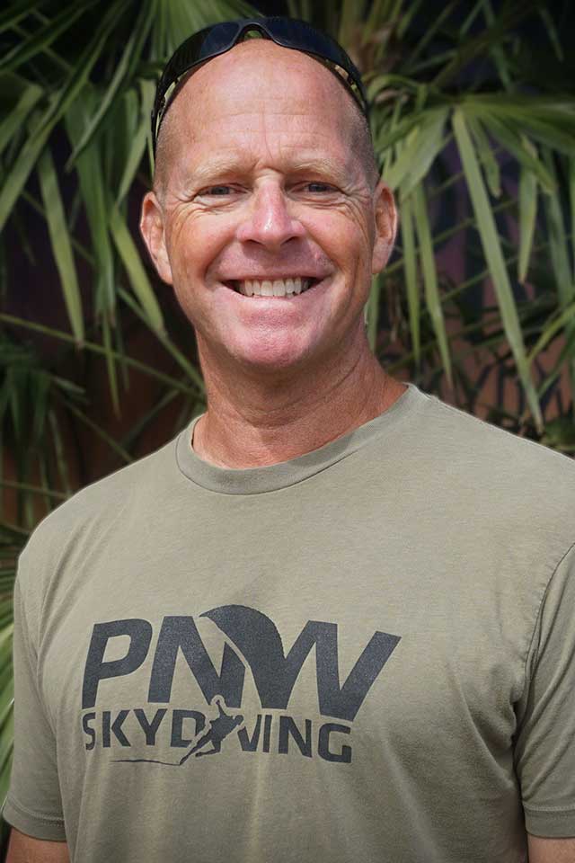 A smiling image of Skydive The Volcano's instructor David Thorp.